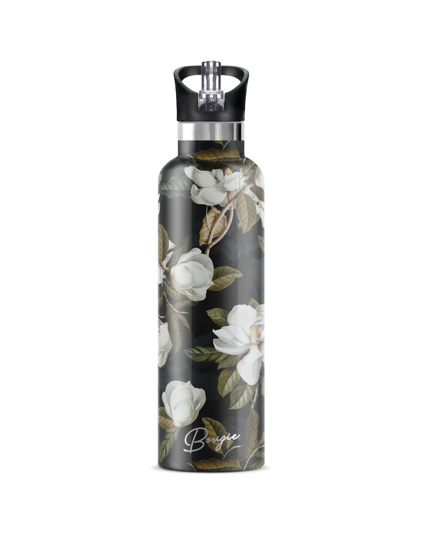 25 oz Insulated Flip'n'Sip Bottle | Magnolia Flower Couture Fashion Water Bottle