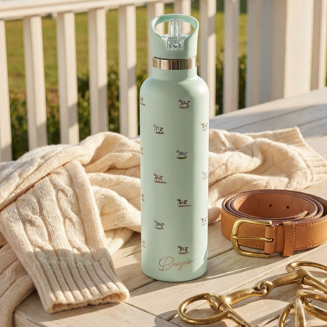 My Bougie Bottle 25oz Insulated Water Bottle – Mint Horse Print