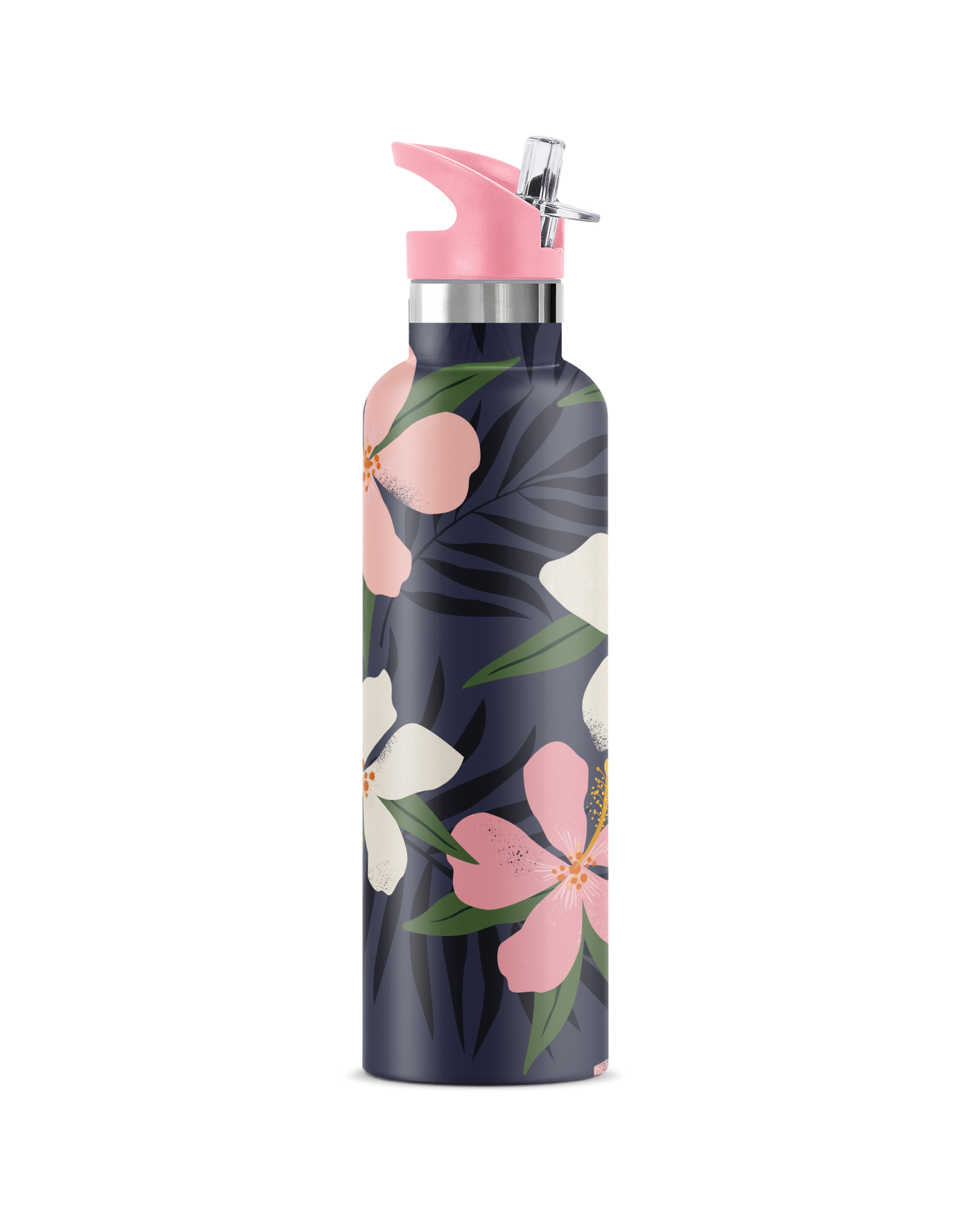 My Bougie Bottle Insulated Water Bottle in Aloalo Design with Pink Flip n Sip Lid