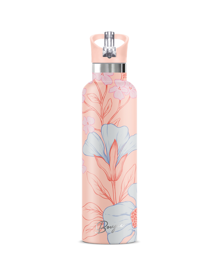 Stylebuilt ヴィンテージ ガラス ローズ柄 ボトル (#2601) My Bougie Bottle 25oz Insulated Water Bottle – Georgiana