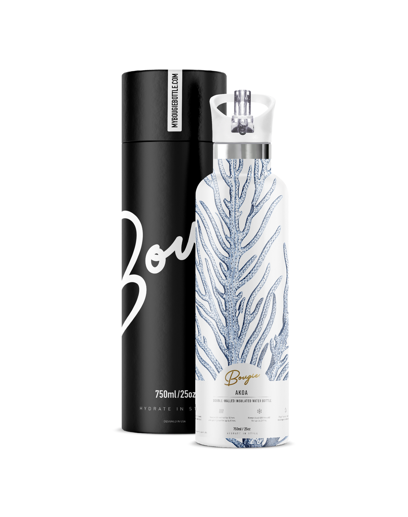 Akoa | Coral 25oz. Insulated Water Bottle - My Bougie Bottle
