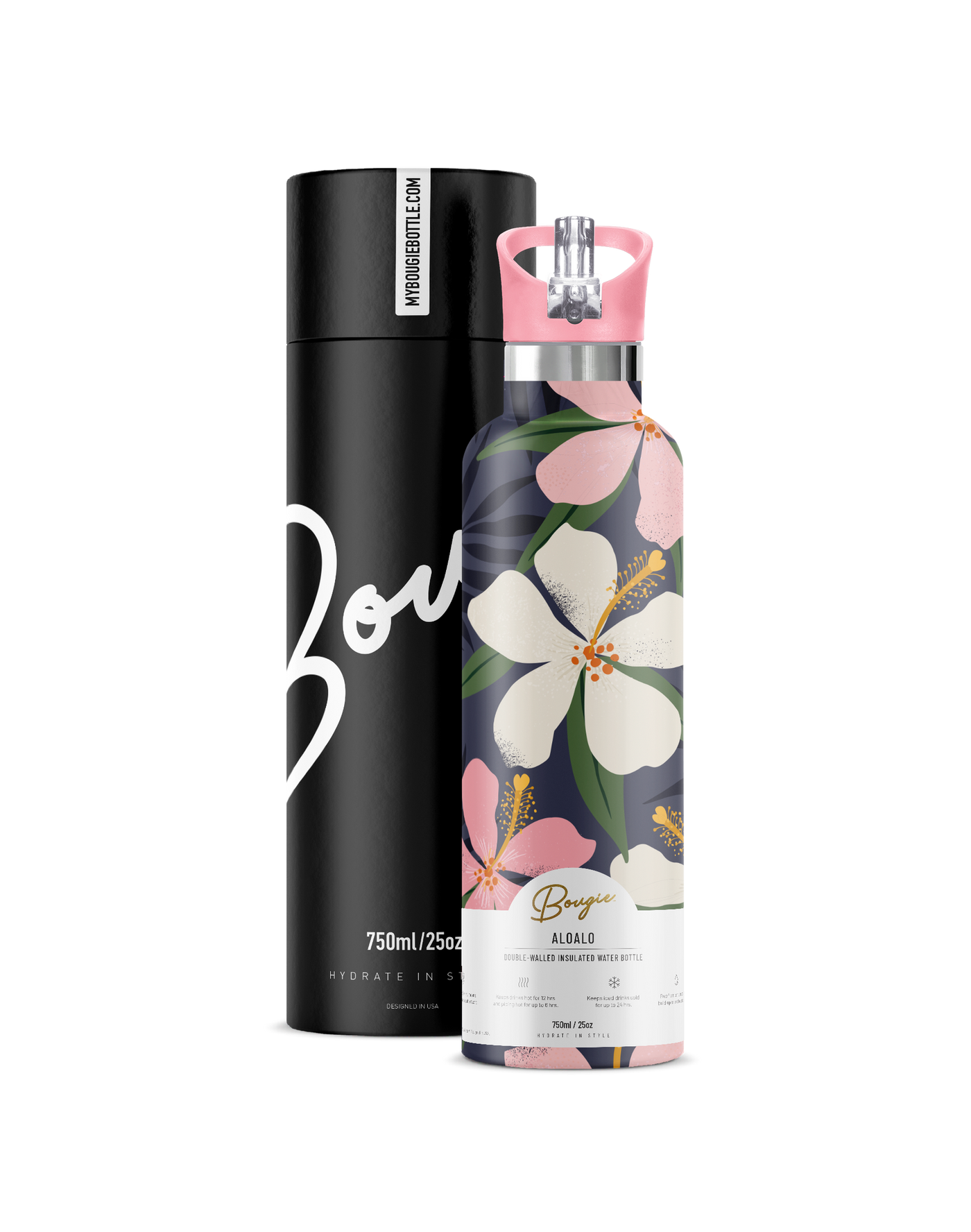 Aloalo | 25oz Insulated Water Bottle - My Bougie Bottle