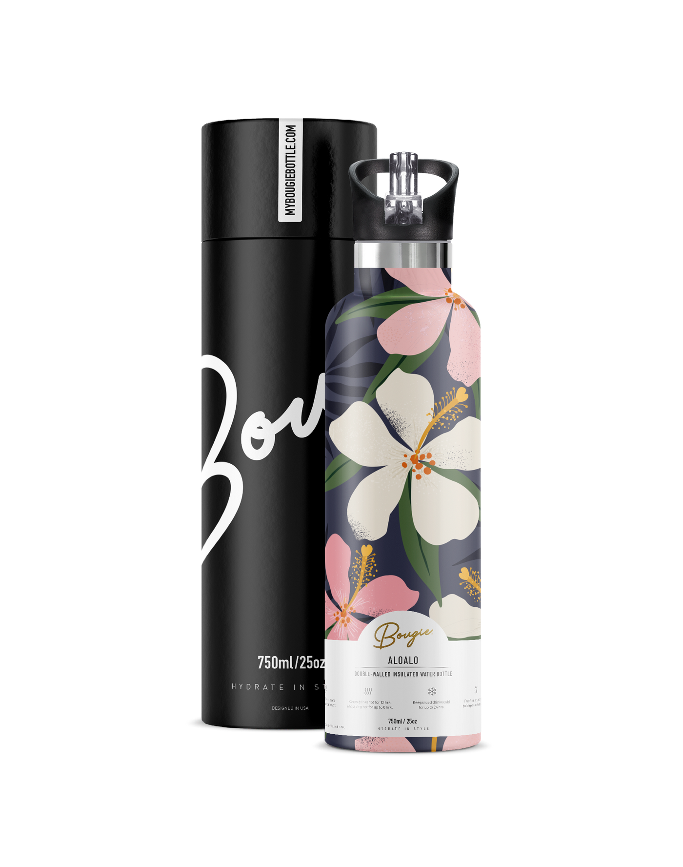 Aloalo | 25oz Insulated Water Bottle - My Bougie Bottle
