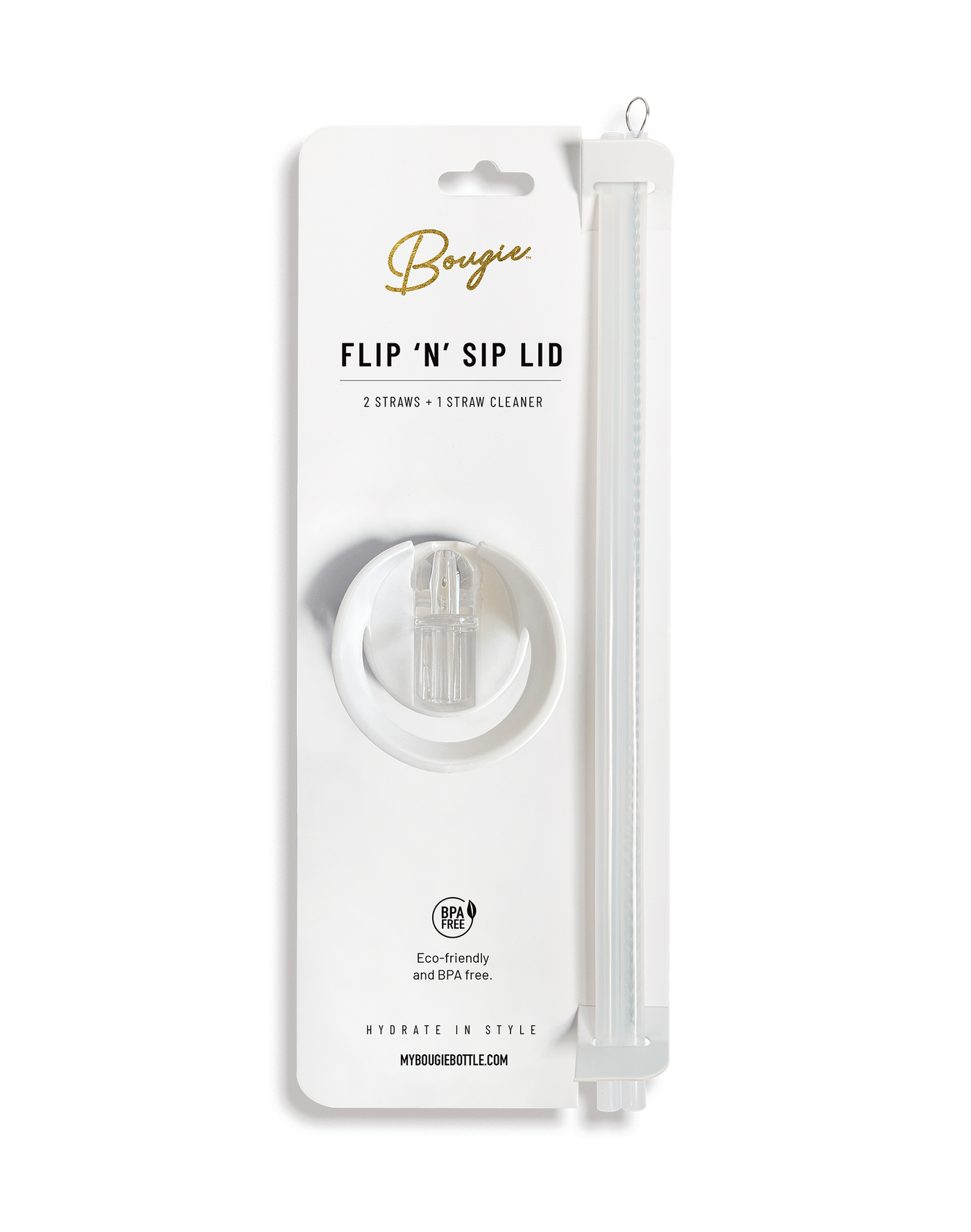 Flip ‘N’ Sip Lid Cream | 2 Straws + 1 Cleaner - My Bougie Bottle