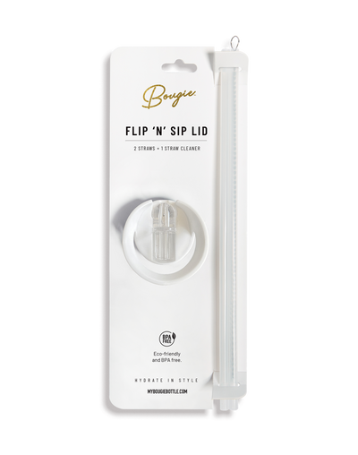 Flip ‘N’ Sip Lid Cream | 2 Straws + 1 Cleaner - My Bougie Bottle