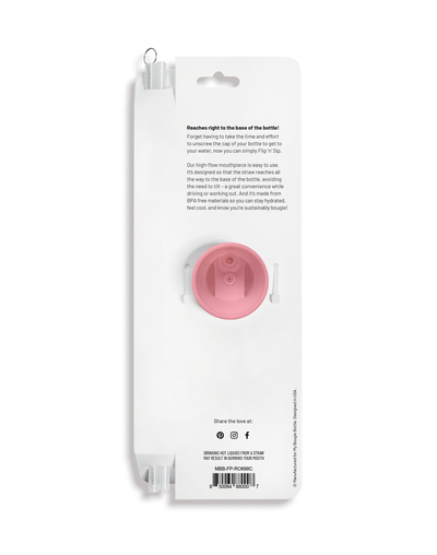 Flip ‘N’ Sip Lid Rose | 2 Straws + 1 Cleaner - My Bougie Bottle