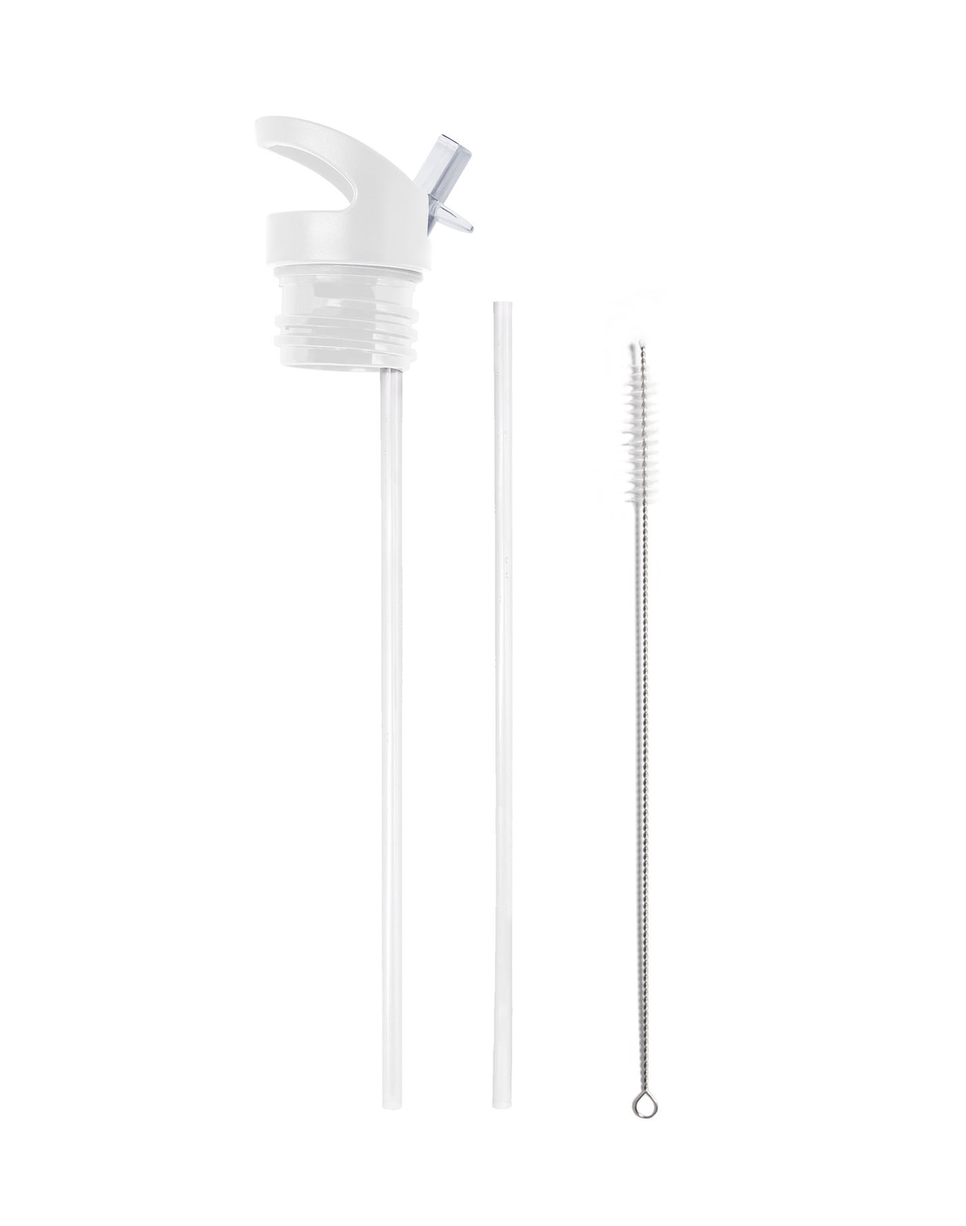 Flip ‘N’ Sip Lid White | 2 Straws + 1 Cleaner - My Bougie Bottle