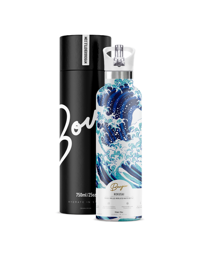 Hokusai | 25oz. Insulated Water Bottle - My Bougie Bottle