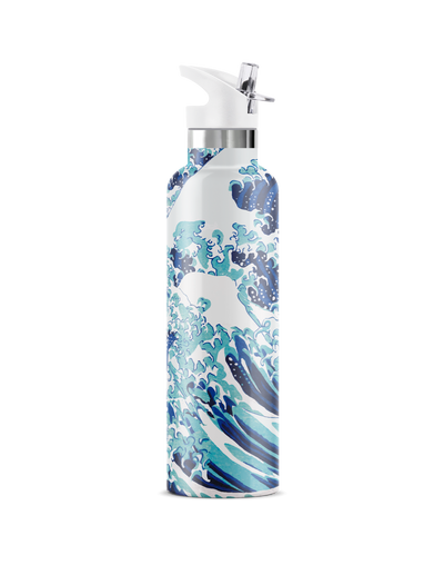 Hokusai | 25oz. Insulated Water Bottle - My Bougie Bottle