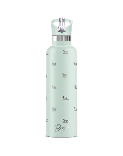 Veredus I | 25oz. Insulated Water Bottle horse print design with matching mint color flip n sip lid