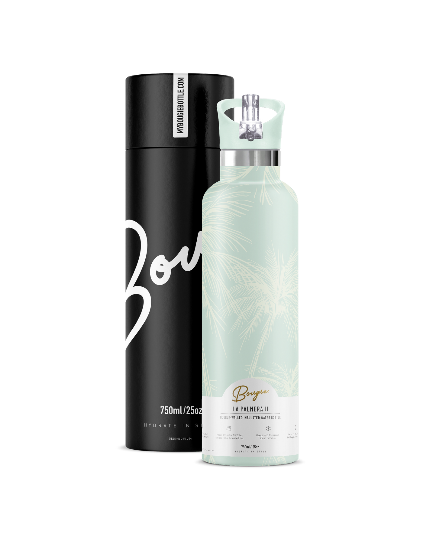 La Palmera Verde | 25 oz Insulated Water Bottle - My Bougie Bottle