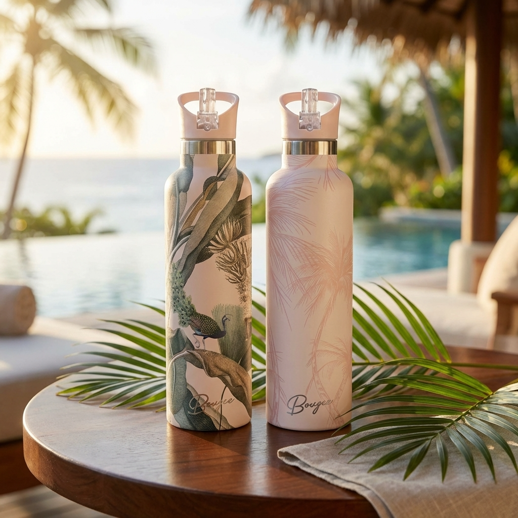 弁当箱・水筒 PALM ANGELS LOGO WATER BOTTLE 700ml My Bougie Bottle La Palmera Set – 25% Off 5D Textured Gold Palm Set