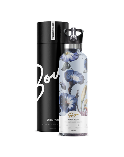 Nordic Fleur | 25oz. Insulated Water Bottle - My Bougie Bottle