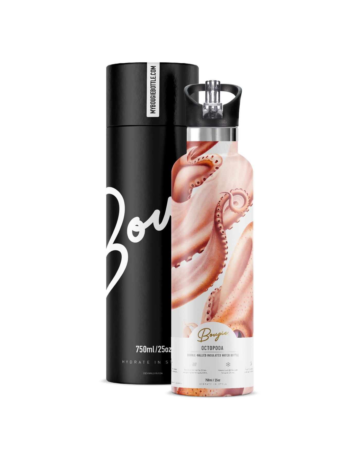 Octopoda | 25oz. Insulated Water Bottle - My Bougie Bottle