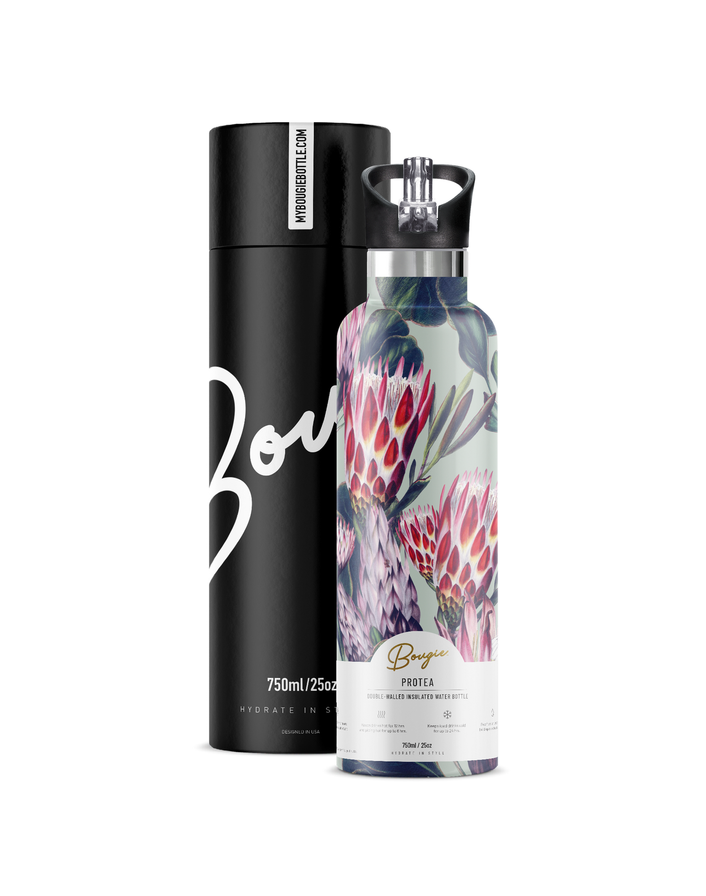 Protea | 25oz. Insulated Water Bottle - My Bougie Bottle