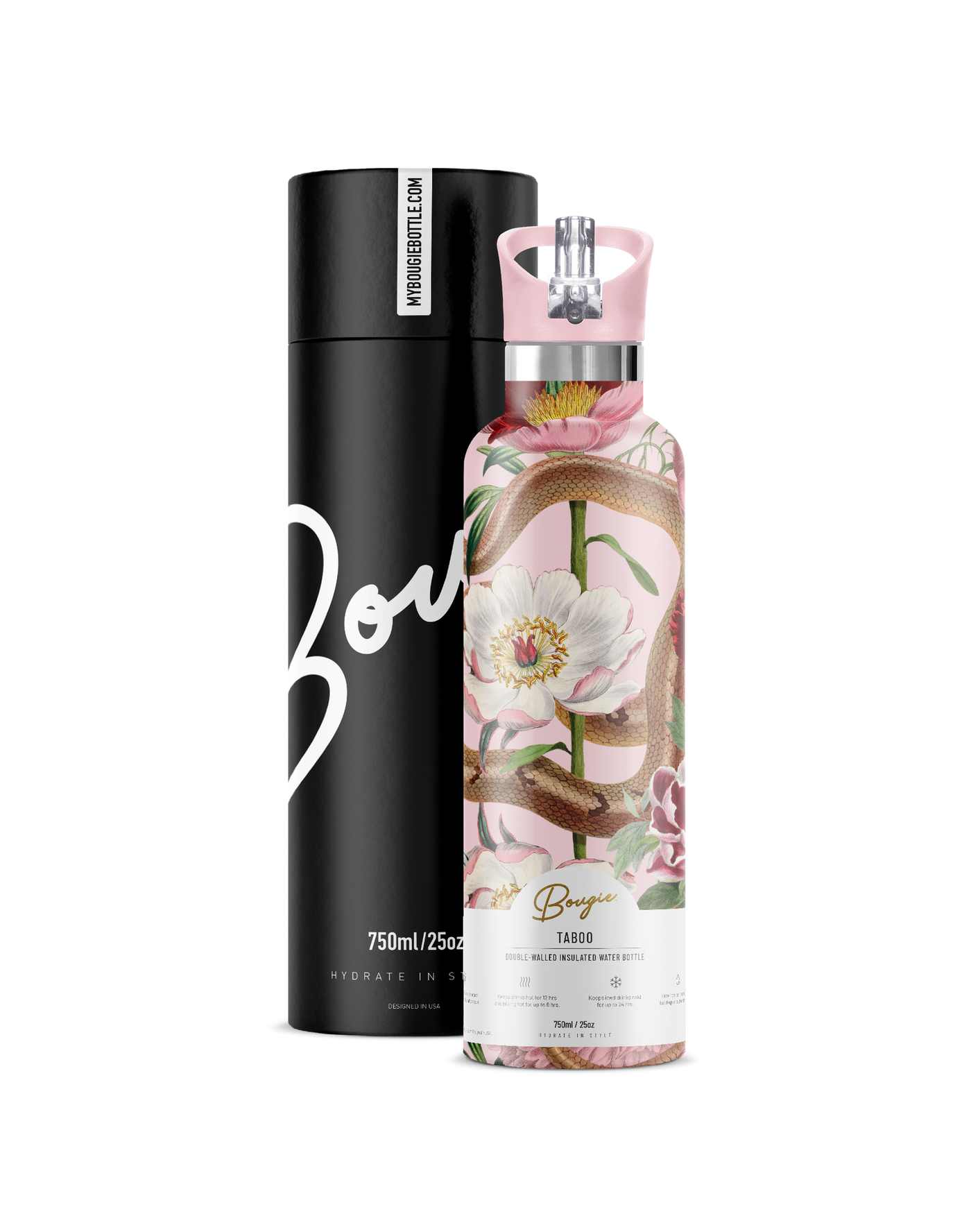 Taboo | 25oz. Insulated Water Bottle - My Bougie Bottle