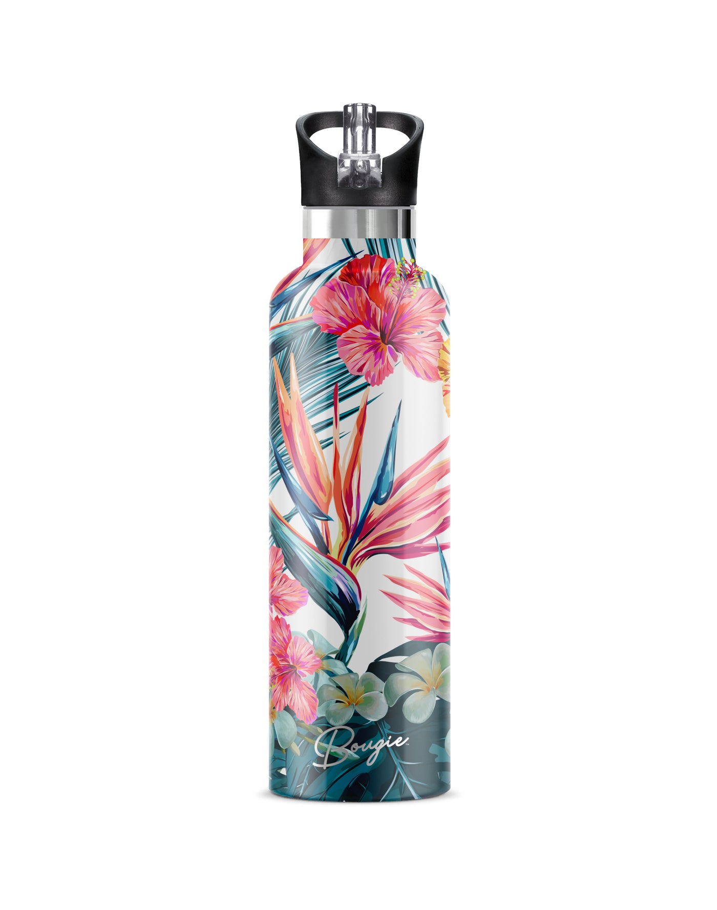 25 oz Insulated Flip'n'Sip Bottle | Hibiscus Tropical Floral Exotic Fashionable Bottle
