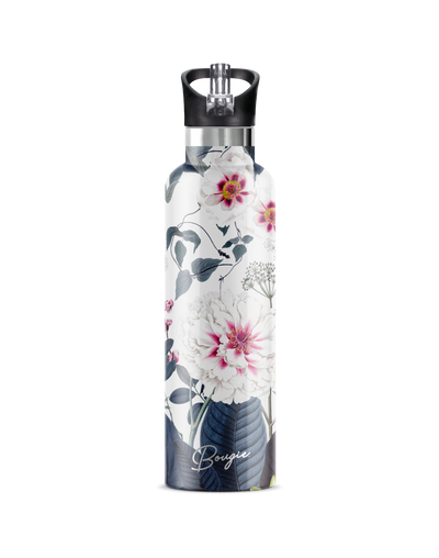 Peony Bottle with Black Lid